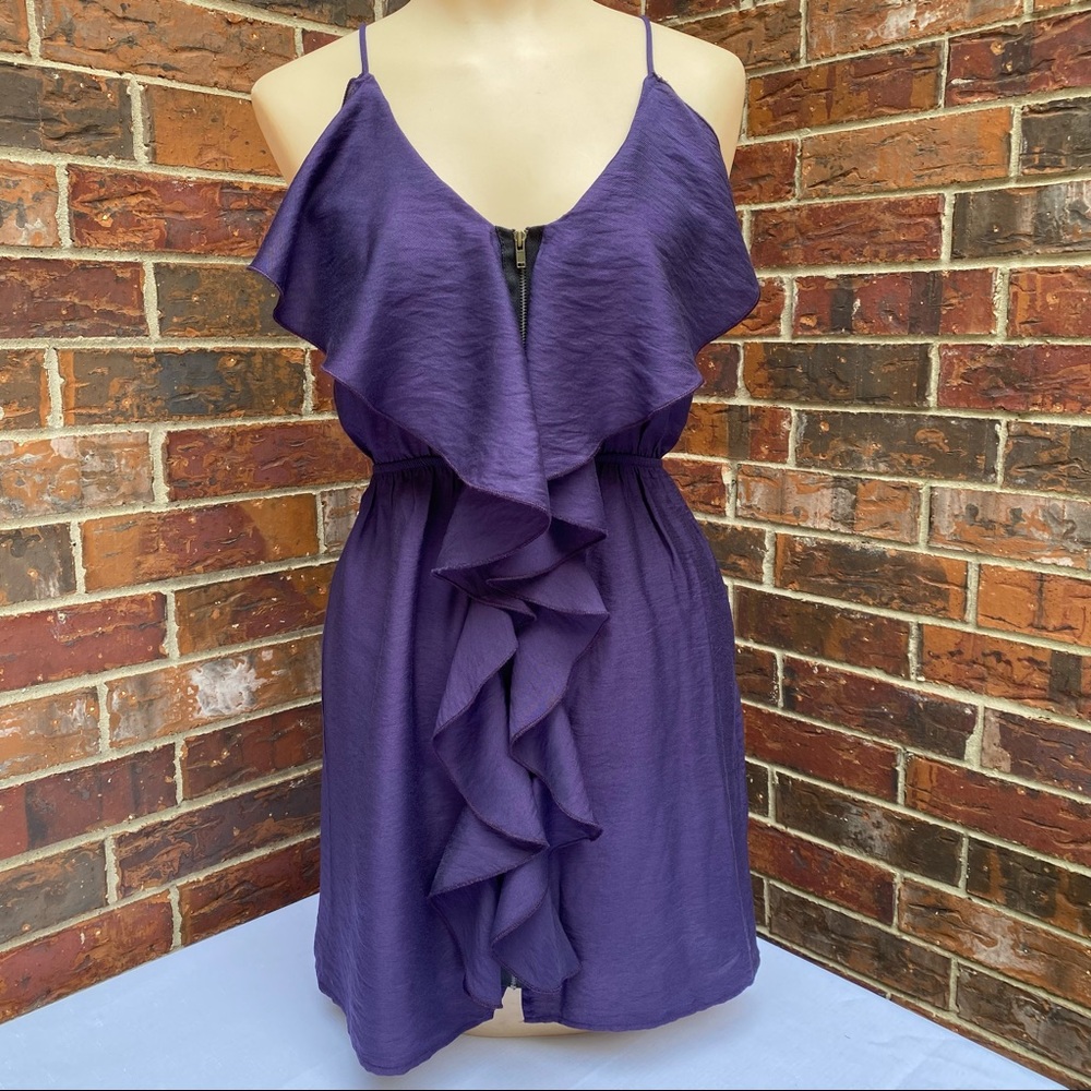 Tini Lili Front Zip Up Ruffle Dress Size Small